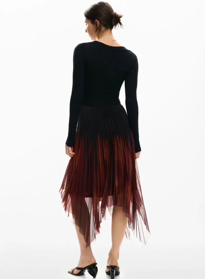 DESIGUAL black and red gradient Fitted Midi Dress for Women | Best Price UAE